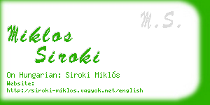 miklos siroki business card