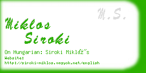 miklos siroki business card